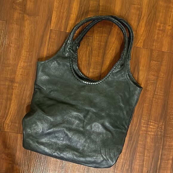 Black Leather Jennifer Haley Tote Shoulder Bag - Picture 1 of 4